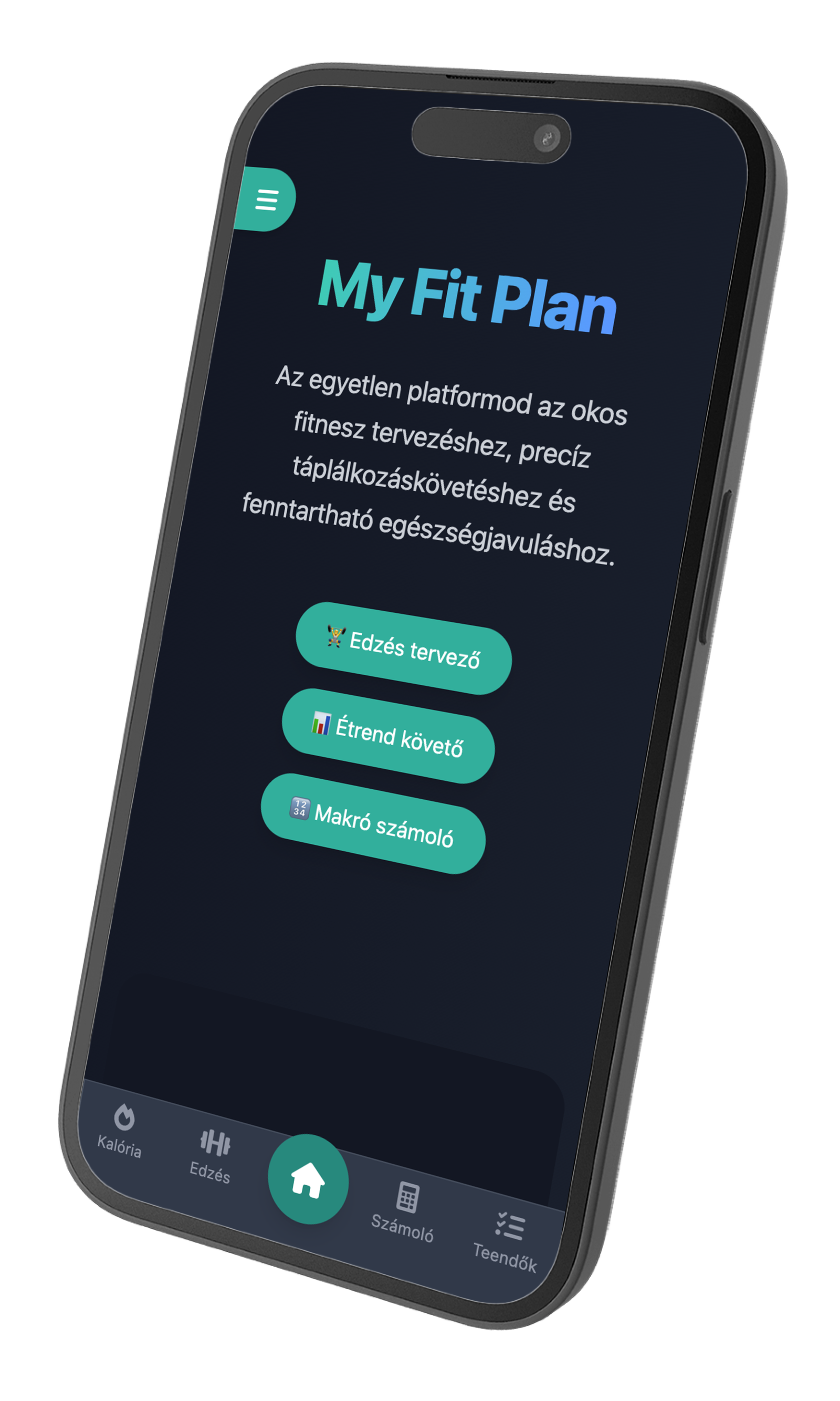 My Fit Plan mobil nézet